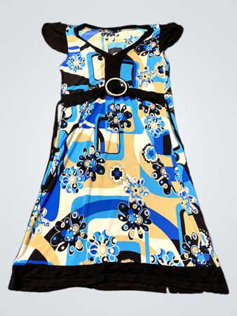Blue Floral Pattern Dress