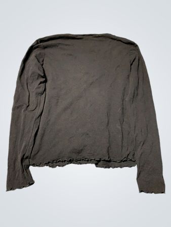 Black Beaded Embroidered Long Sleeve Top