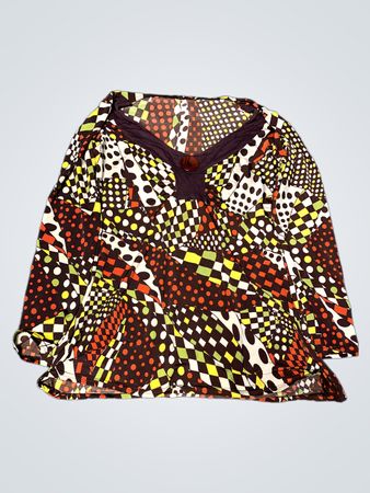 Multicolored Patterned Skirt and Top Set