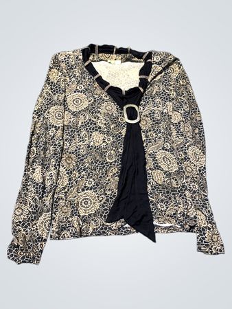 Blouse with Black and Gold Paisley Pattern