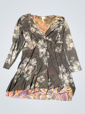 Gray Floral Dress