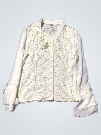 Zara Lace Button-Up Blouse