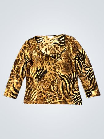My Own Leopard Print Long Sleeve Top