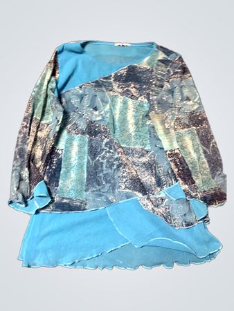 Blue Patchwork Top