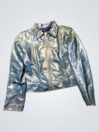 Blue Leather Jacket