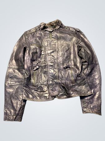 Distressed Leather Moto Jacket