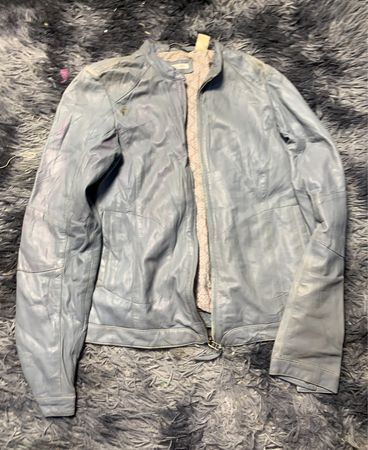 Gray Leather Jacket