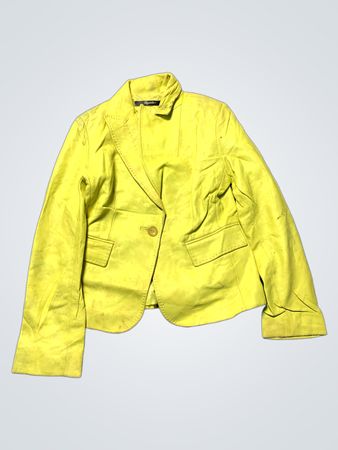 Reporter Yellow Leather Blazer