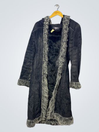 Black Fur-Trimmed Coat