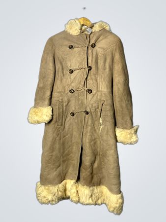 Tan Fur-Trimmed Coat
