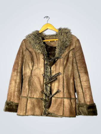 Brown Fur-Trimmed Jacket