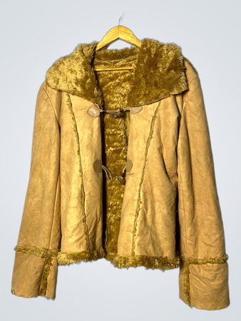Tan Fur-Trimmed Jacket