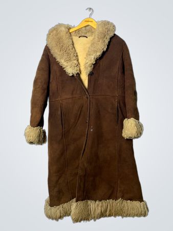 Brown Suede Shearling Coat