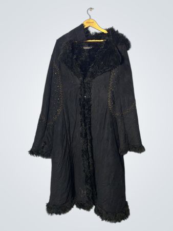 Black Fur-Trimmed Coat