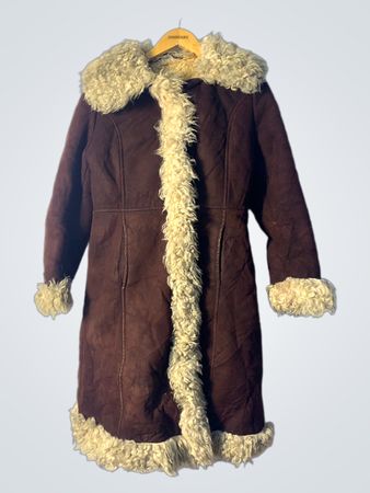 Brown Fur-Trimmed Coat