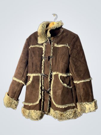 Brown Suede Jacket with Fur Trim