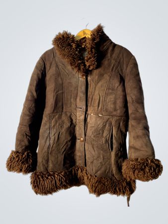 Brown Fur-Trimmed Coat