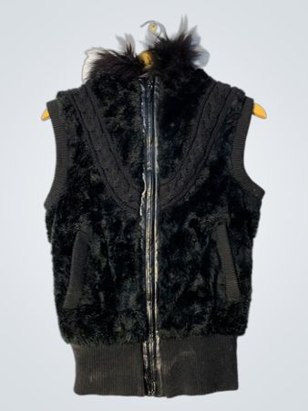 Black Fur Vest
