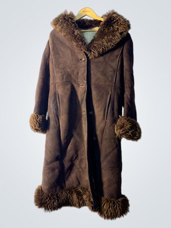 Brown Fur-Trimmed Coat