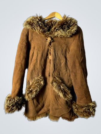 Brown Fur Trimmed Coat
