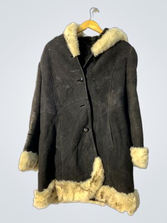 Black Fur-Trimmed Coat