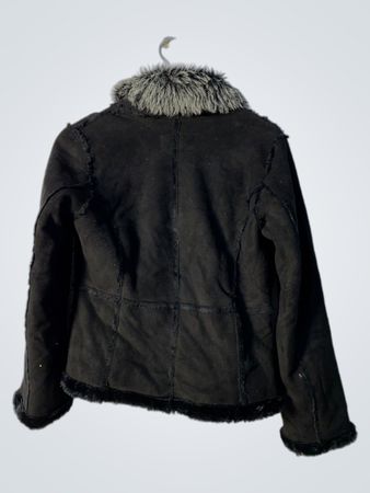 Vero Moda Black Suede Fur Collar Jacket