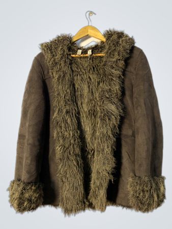 Brown Fur-Trimmed Coat