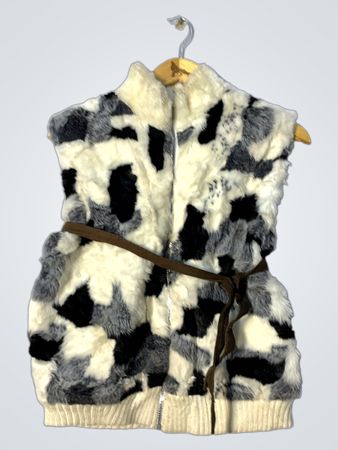 Fur Vest with Cow Pattern