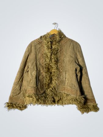 Brown Fur-Trimmed Jacket