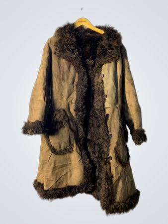 Brown Fur-Trimmed Coat