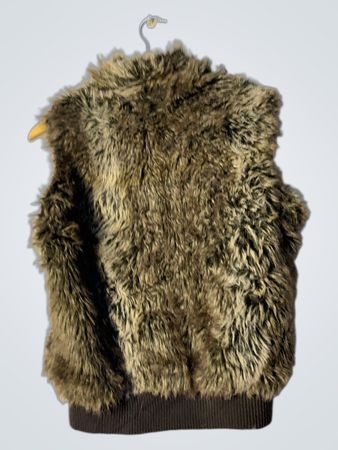 Bally Brown Faux Fur Vest