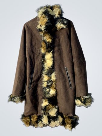Brown Fur-Trimmed Coat