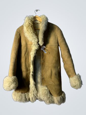 Tan Fur-Trimmed Coat