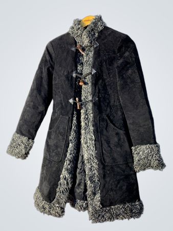 Black Fur-Trimmed Coat