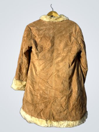 Brown Suede Jacket with Fur Trim