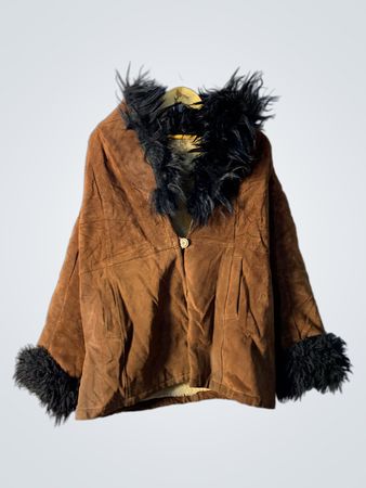 Brown Fur-Trimmed Jacket
