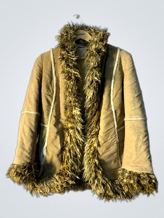 H&M Beige Fur Trim Jacket