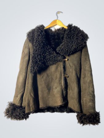 Olive Green Fur Trimmed Jacket