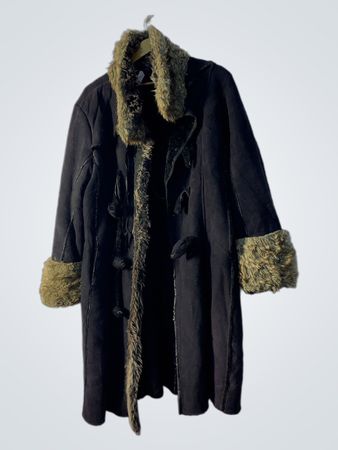 Black Fur-Trimmed Coat