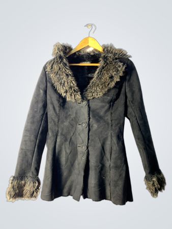Black Fur Trimmed Coat