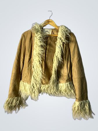 Fur-Trimmed Tan Jacket