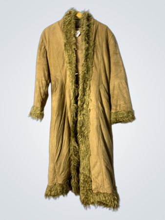Tan Fur-Trimmed Coat