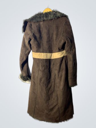 Brown Faux Fur Trimmed Coat