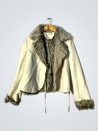 Cream Fur Trimmed Jacket