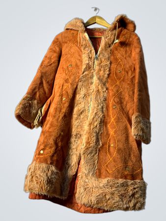 Brown Fur-Trimmed Coat