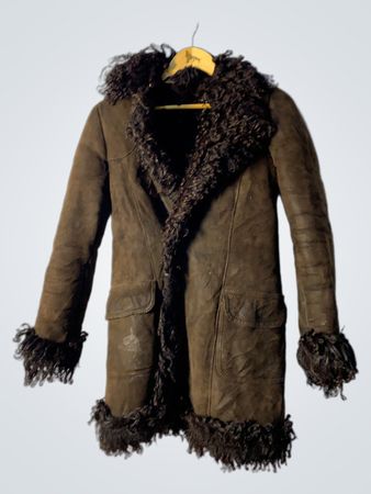 Brown Fur-Trimmed Coat