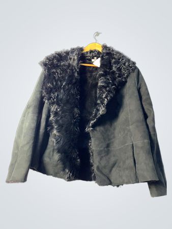 Black Fur-Lined Coat