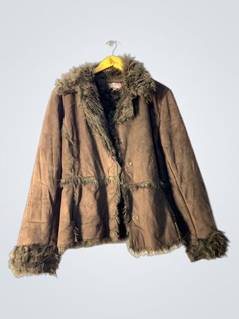 Brown Fur Trimmed Coat