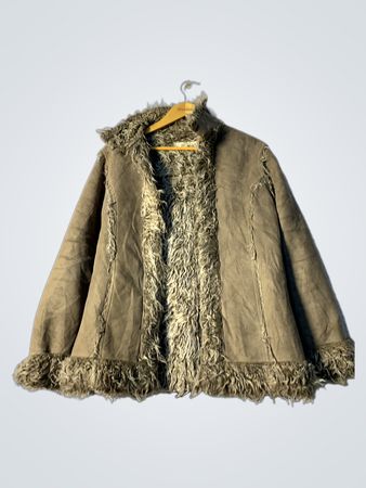 Brown Fur-Trimmed Coat