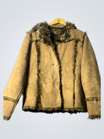 Brown Fur-Trimmed Jacket